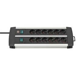 Brennerstuhl Steckdosenleiste Premium Duo Alu-Line BN3084 Schwarz, Weiß