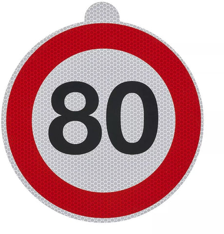 Proplus snelheidssticker 80 ø20 cm – voor caravan en aanhanger in italië – ra2 dgm 57477 – rood zwart wit