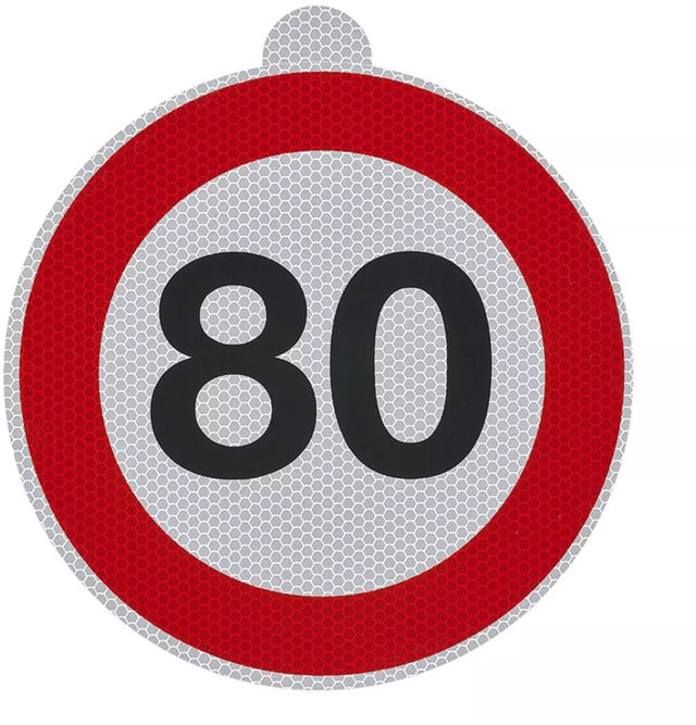 Proplus snelheidssticker 80 ø20 cm – voor caravan en aanhanger in italië – ra2 dgm 57477 – rood zwart wit