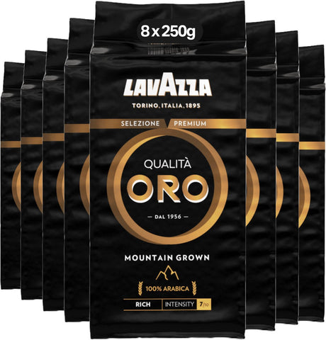 Lavazza qualità oro Mountain Filterkaffee – gemahlener Kaffee – 100 % Arabica-Bohnen – Intensität 7 10 – 8 x 250 Gramm