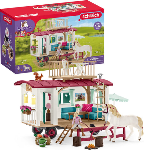 Schleich Pferdeclub – Wohnwagen für heimliche Vereinstreffen – Kinderspielzeug für Jungen und Mädchen – 5 bis 12 Jahre – 42593
