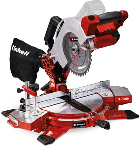 Einhell Akku-Kapp-Gehrungssäge TE-MS 18 210 Li Solo – Power X-Change – 18 V Li-Ion – ø210 mm – X-Tend Werkstückauflagen – inkl. 40-Zahn-Sägeblatt - exkl. Akku und Ladegerät