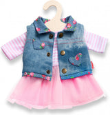 Puppenkleid mit Giletje, 28-35 cm