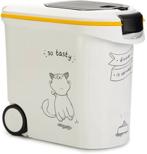 Curver Futterbehälter Katze - 35l - 12kg - 28x49x43cm - weiß gelb schwarz