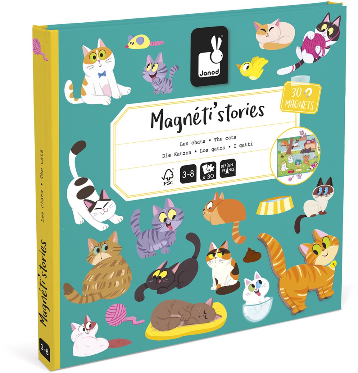Janod – Magneti-Geschichten – Katzen – pädagogisches Magnet-Set