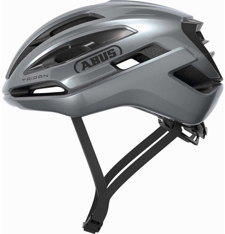 Abus Fahrradhelm Taipan Graphite Silver L – 57-61 cm – Silber – für den Einsatz auf Gravelbikes geeignet – 295 g