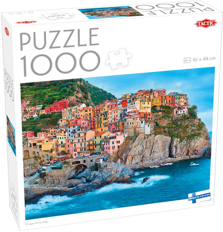 Tactic Cinque Terre, Italien – Puzzle – 1000 Teile – bunte italienische Küstendörfer – mediterranes Landschaftspuzzle – hohe skandinavische Qualität