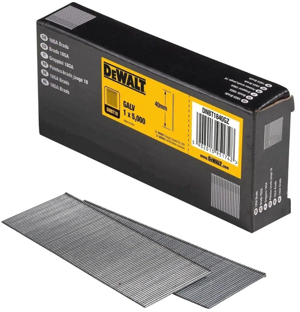 Dewalt Zubehör Brads 1,25–40 verzinkt 5 m – dnbt1840gz