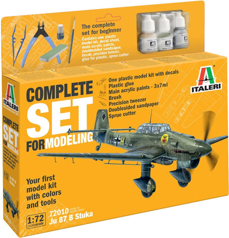 Italeri Modellbausatz Militärfahrzeuge - 72010 Junker Ju-87bstuka Flugzeug - Komplettset - Starterkit Kunststoff - 1:72 - Modellbau