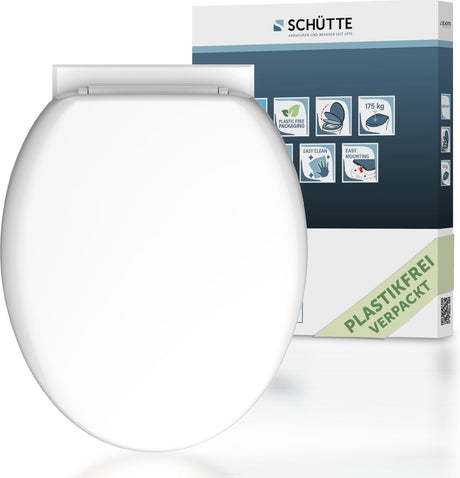 Schütte WC-Sitz 10220 Duroplast – antibakteriell – Absenkautomatik – lackiert – weiß