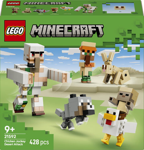 Lego Minecraft Chicken Rider Wüstenangriff Spielzeug für Kinder mit Charakteren 21592