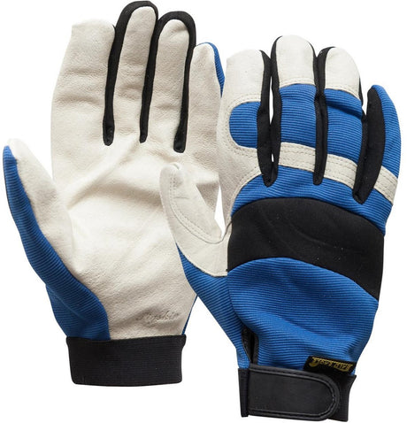M-safe bald eagle winter 47-166 handschoen l 9 - blauw wit zwart - varkensnerfleder - velcro sluiting - en 388:2016