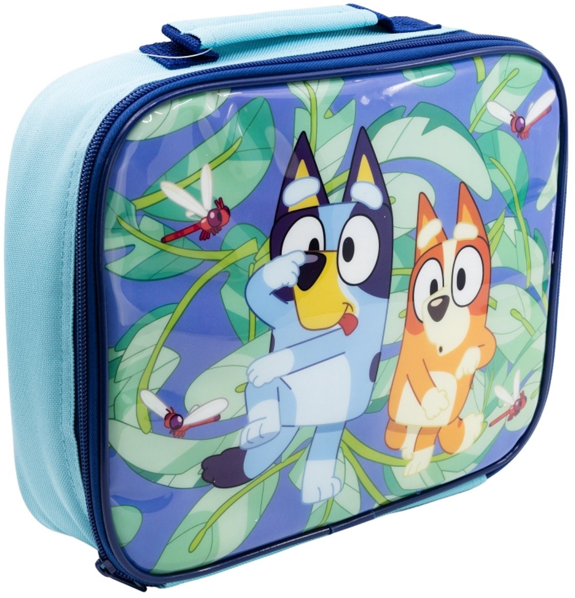Disney bluey geïsoleerde lunchtas – kinder lunch bag met handvat rits – 25 × 20 × 7,3 cm