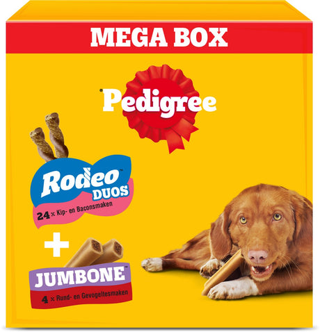 Rassehundesnacks – Megabox – 24 x Rodeo und 4 x Jumbone – 780 g
