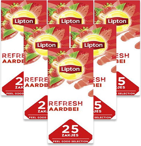 Lipton Feel Good Selection Schwarztee Erdbeere (6x25 Stück)