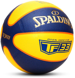 Spalding tf-33 goud - geel blauw 2021 sz6 composiet basketbal