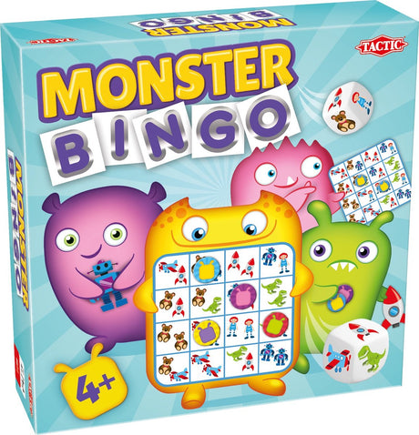 Taktik-Monster-Bingo – Brettspiel – Bingo – Kinder-Bingo mit Monstern – bunt und spannend – Familienspiel – 2 bis 4 Spieler – ab 4 Jahren