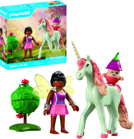 Playmobil | magische Einhörner | Sammlerstück Einhorn Rose mit Fee | fantasievolles Spielset für Einhorn-Fans | austauschbare Accessoires mit zauberhaften Details | perfektes Geschenk für Kinder ab 4 Jahren | 71841