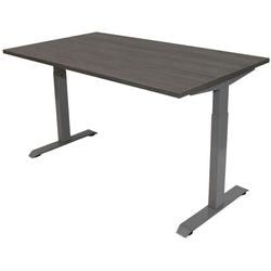 Schreibtisch euroseats braun, graues Eichenmetall