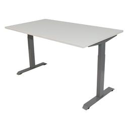 Schreibtisch euroseats grau, weißes Metall