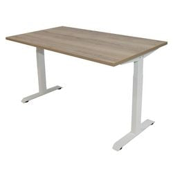 Schreibtisch euroseats braun, weißes Eichenmetall