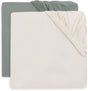 Jollein hoeslaken ledikant - 70 75x140 150cm - jersey - sea green ivory