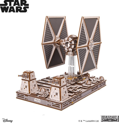 Ugears 3D-Modellbau – Tie Fighter – Star Wars – mechanischer Bausatz aus Holz – Lernspielzeug