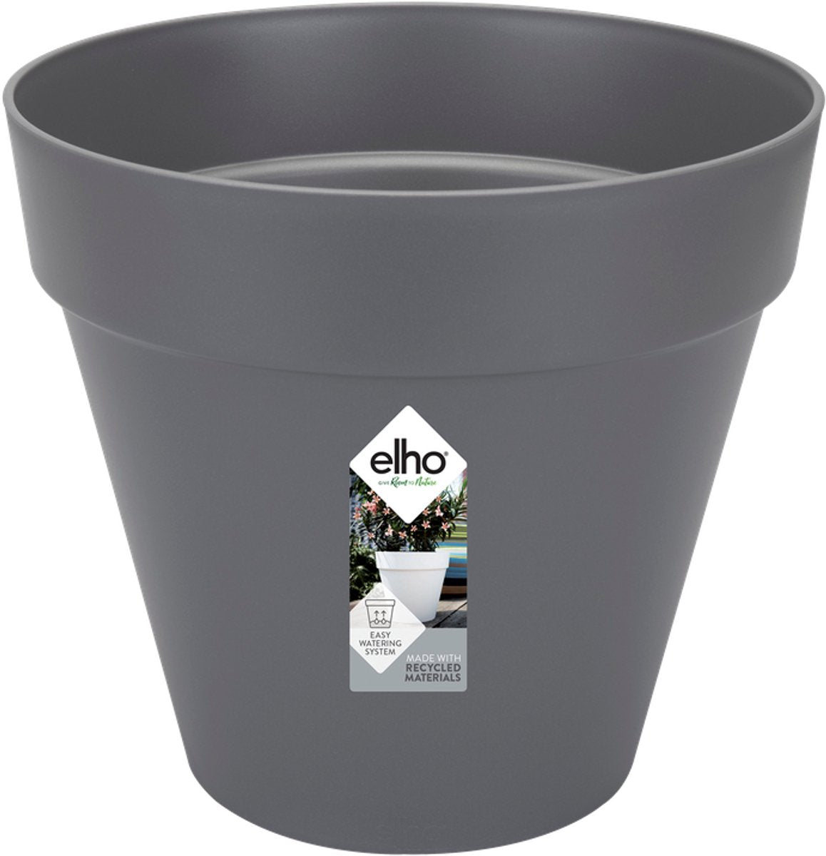 Elho Loft Urban Round 30 – Blumentopf für den Außenbereich – ø 28,5 x H 26,0 cm – Anthrazit