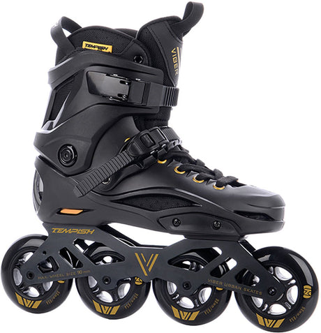 Tempish viber l.e. 90 Inline-Skates für Erwachsene – 4 x 90 mm Rollen – Fitness-Speed-Inline-Skates – Schwarzgold – Größe 38