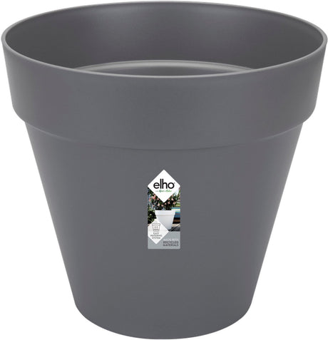 Elho Loft Urban Round 60 – großer Blumentopf für den Außenbereich – Wasserreservoir – 100 % recycelter Kunststoff – ø 58,0 x H 54,0 cm – Anthrazit