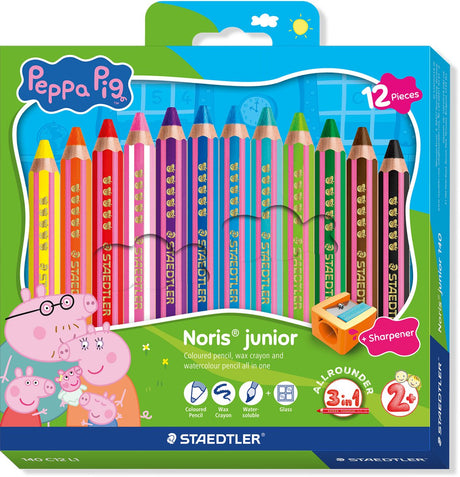 Staedtler Peppa Pig x Noris Junior 3-in-1 Buntstift – Set 12-tlg