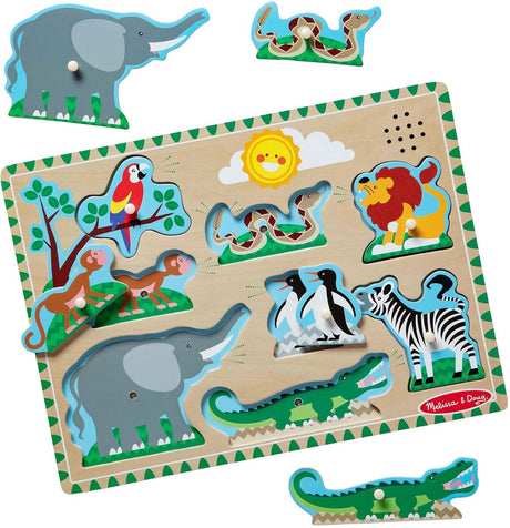 Melissa Doug – Klangpuzzle aus Holz – wilde Tiere