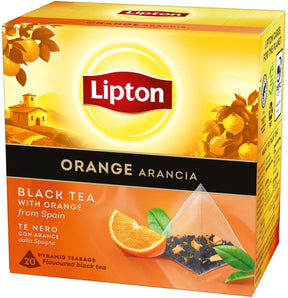 Lipton Orangentee – 80 Pyramidenteebeutel – Schwarzer Tee Orange – 4 x 20 Beutel – Vorteilspack