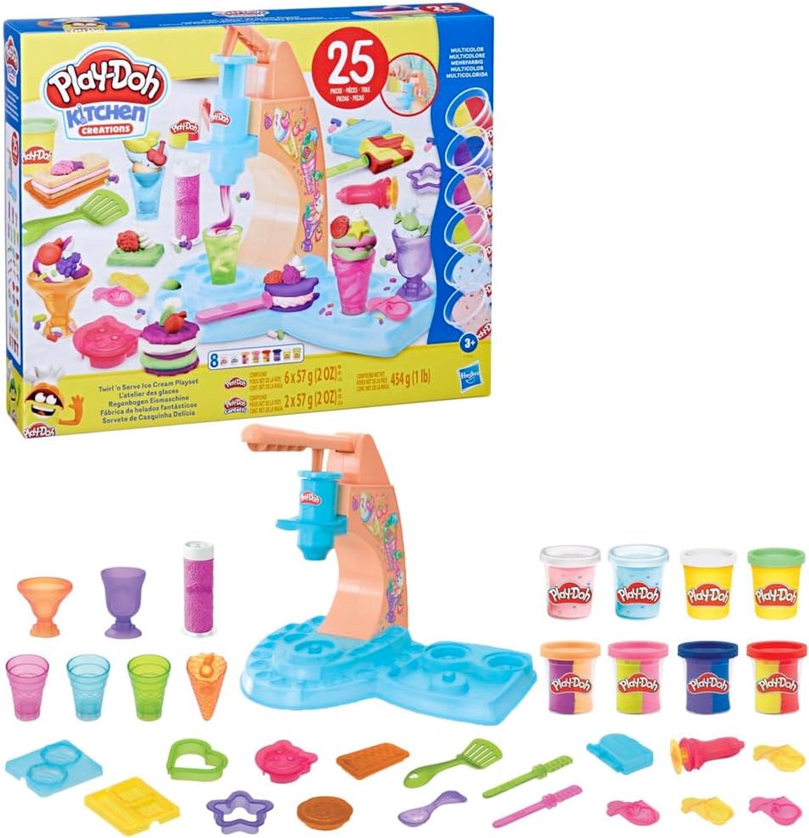 Hasbro Play-Doh Eiscreme-Spielset, Küchenspielzeug, kreativ.