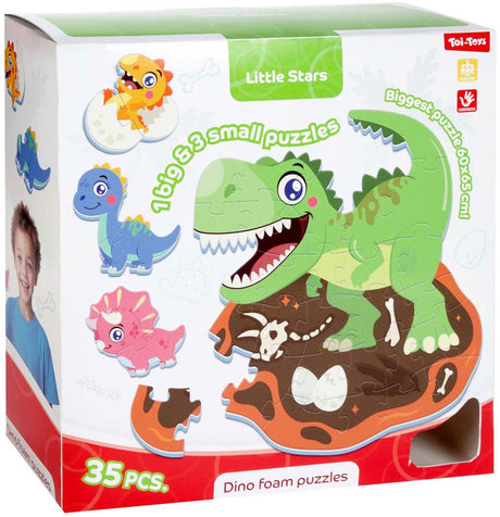 Toi-toys Little Stars Schaumstoff-Bodenpuzzle Dino, 36-tlg.