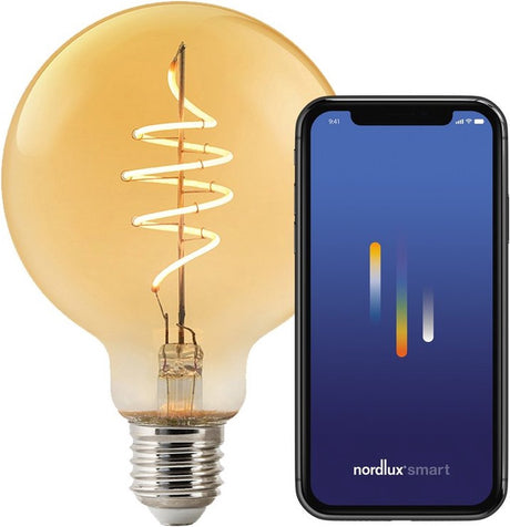 Nordlux g95-Lichtquelle-Smart-Filament-E27-Gold-Deko-Spirale-2200k