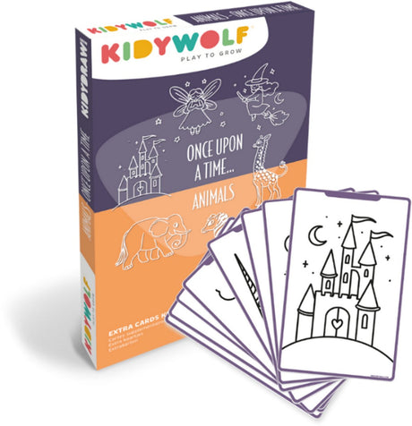 Kidywolf Kidydraw Mini-Nachfüllpackung – Es waren einmal Tiere – 60 Zeichenkarten – 4+