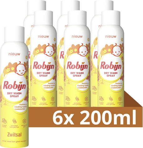Robijn - zwitsal dry wash spray - 6 flessen x 200 ml - voordeelverpakking
