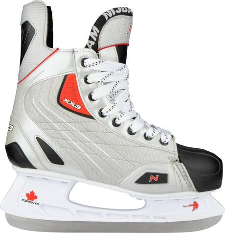 Nijdam Eishockeyschlittschuh – Polyester – Deluxe – Silberschwarz – Größe 45