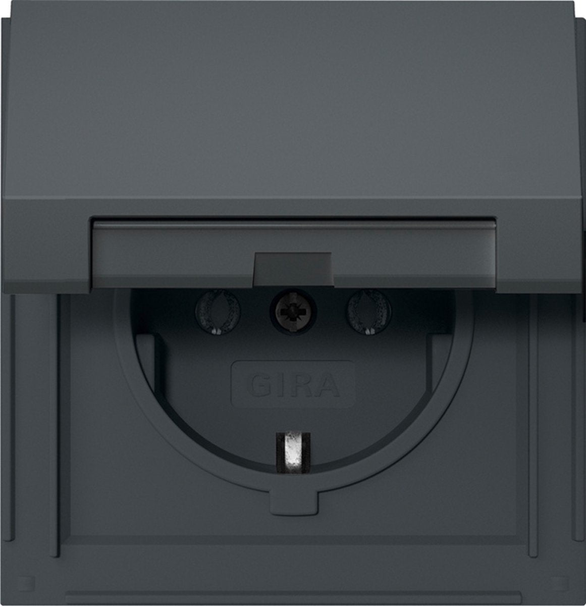 Gira tx44 waterdicht 1v wandcontactdoos met randaarde klapdeksel antraciet 445467