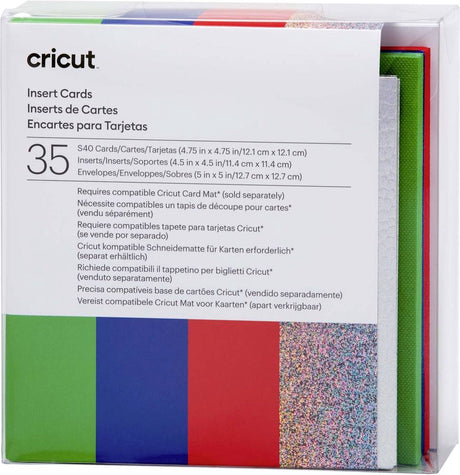 Cricut Einsteckkarten Regenbogen S40 Kartenset Rot, Blau, Grün