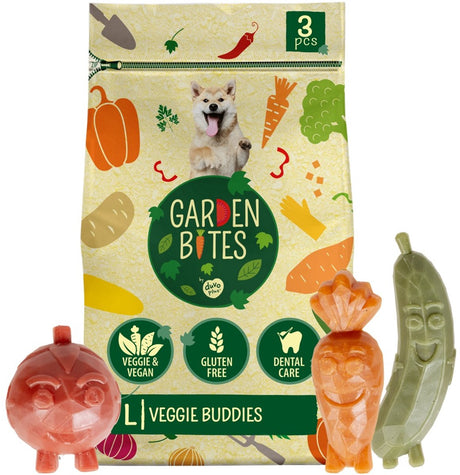 Garden Bites Duvoplus – Veggie Buddies Hundesnacks – Hundeleckerlis – vegetarisch, glutenfrei – groß