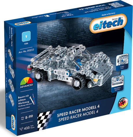 Eitech® Baukasten – Speed Racer Modell 4 – 435-teilig – Metallbausatz mit Werkzeug – Konstruktionsspielzeug – ab 8 Jahren
