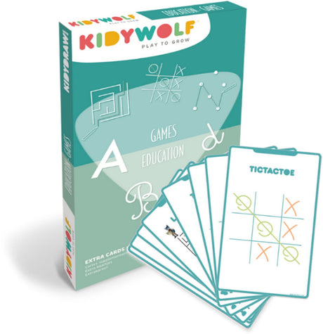 Kidywolf Kidydraw Mini-Nachfüllpackung – Lernspiele – 60 Lern-Zeichenkarten mit Buchstaben, Zahlen und Mathe-Spielen – 4+
