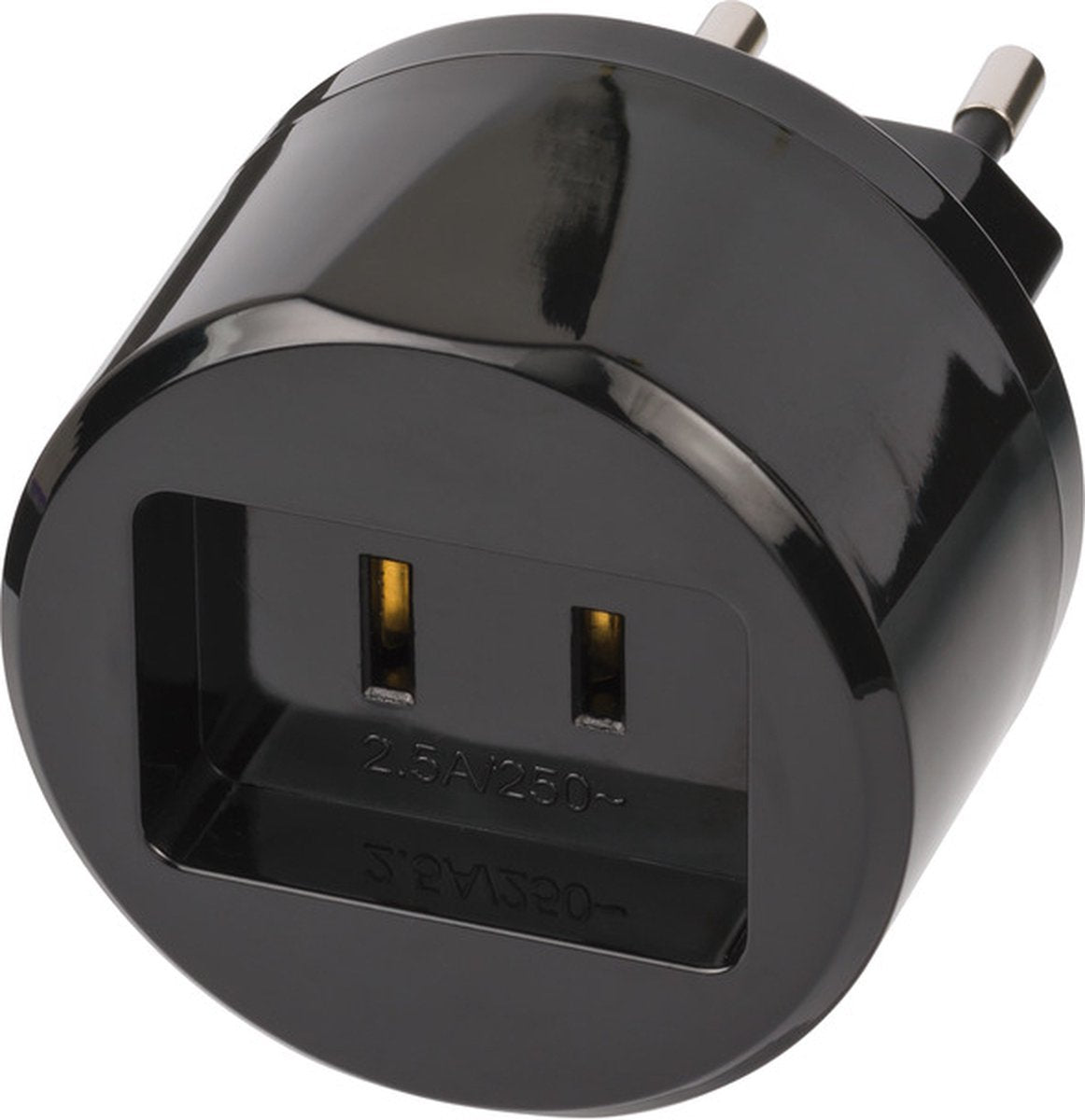 Brennerstuhl Reiseadapter USA => Euro mit 2,5a Sicherung| pro 5 - 1508500010