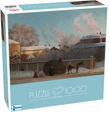 Tactic Magnus Enckell: Annankatu an einem kalten Wintermorgen – Puzzle – 1000 Teile – winterliche Helsinki-Stadtimpression – klassische finnische Kunst – hohe skandinavische Qualität