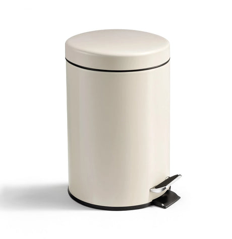 Hush. living hush living - prullenbak metaal - 3l - pedaalemmer - soft close deksel - uitneembare binnenemmer - extra compact - voor kleinere toiletten en badkamers - beige