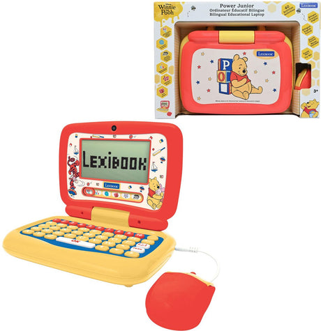 Lexibook winnie de pooh tweetalige educatieve laptop met 40 activiteiten verdeeld in 6 categorieën inclusief 3 geanimeerde verhalen en 1 leesmethode (en fr)