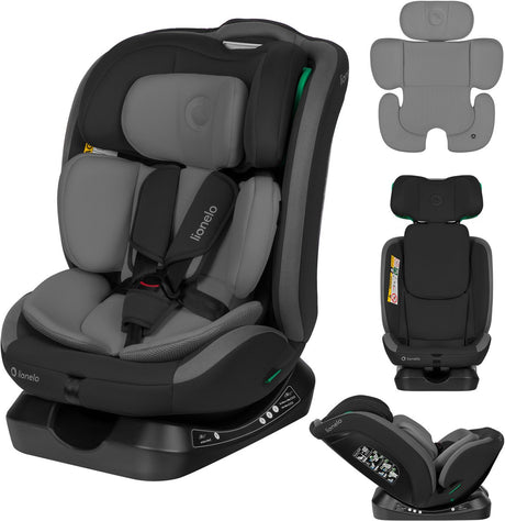 Lionelo aart i-size autostoel 4in1 – 40-150 cm (0-12 jaar) – rwf fwf – achterwaarts tot 105 cm – installatie met autogordel – memory foam hoofdsteun – 13 standen – kantelbaar – wasbare hoes – r129 gecertificeerd