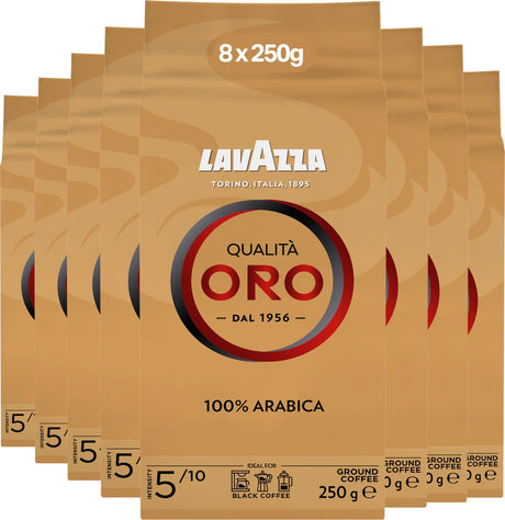 Lavazza qualità oro Filterkaffee – gemahlener Kaffee – 100 % Arabica-Bohnen – Intensität 5 10 – 8 x 250 Gramm